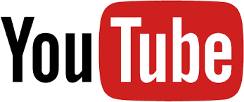 YouTube logo with black text and a red play button icon.